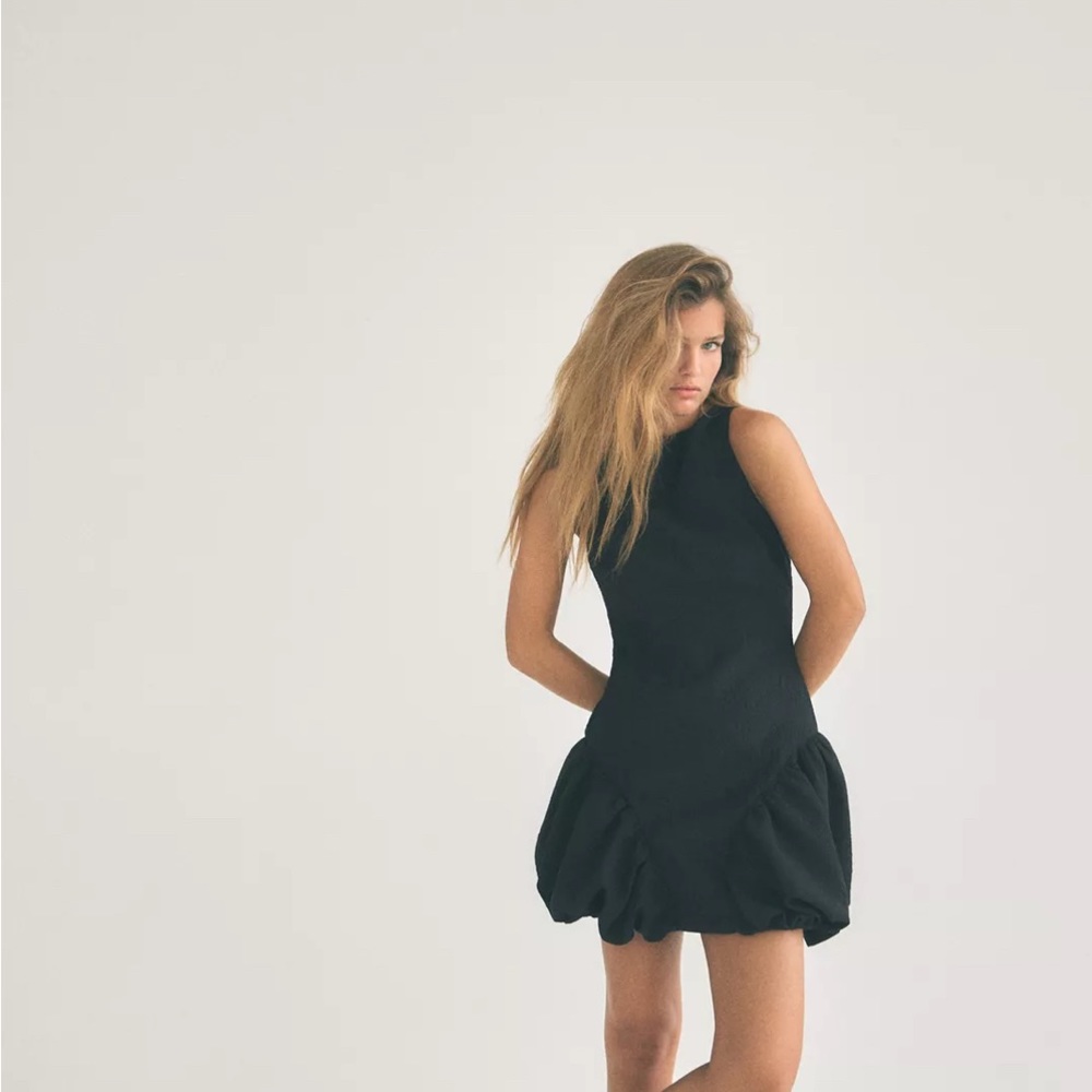 ZARA Voluminous Black Dress